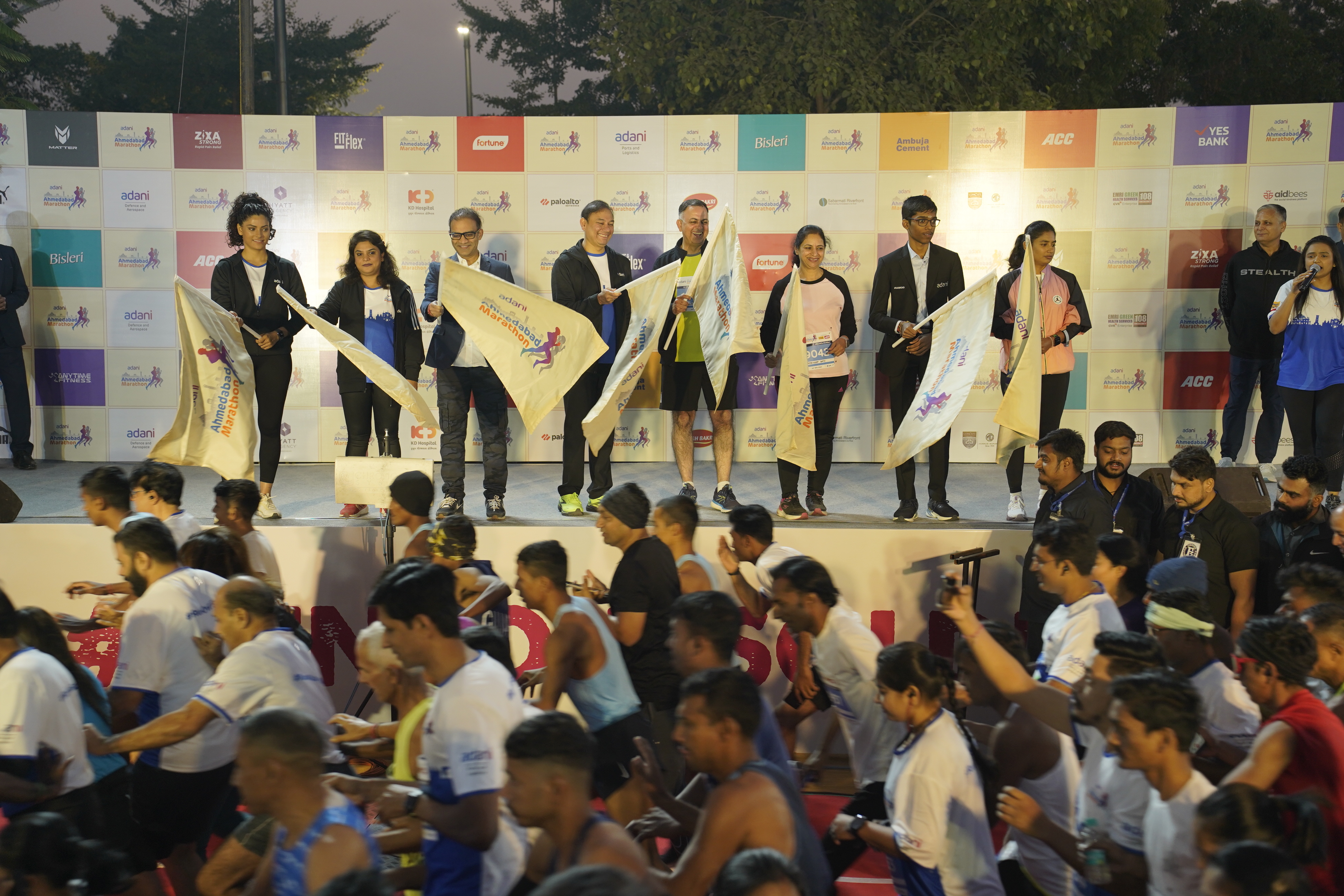 Adani Ahmedabad Marathon 2024 - 10 Km Run Flag Off